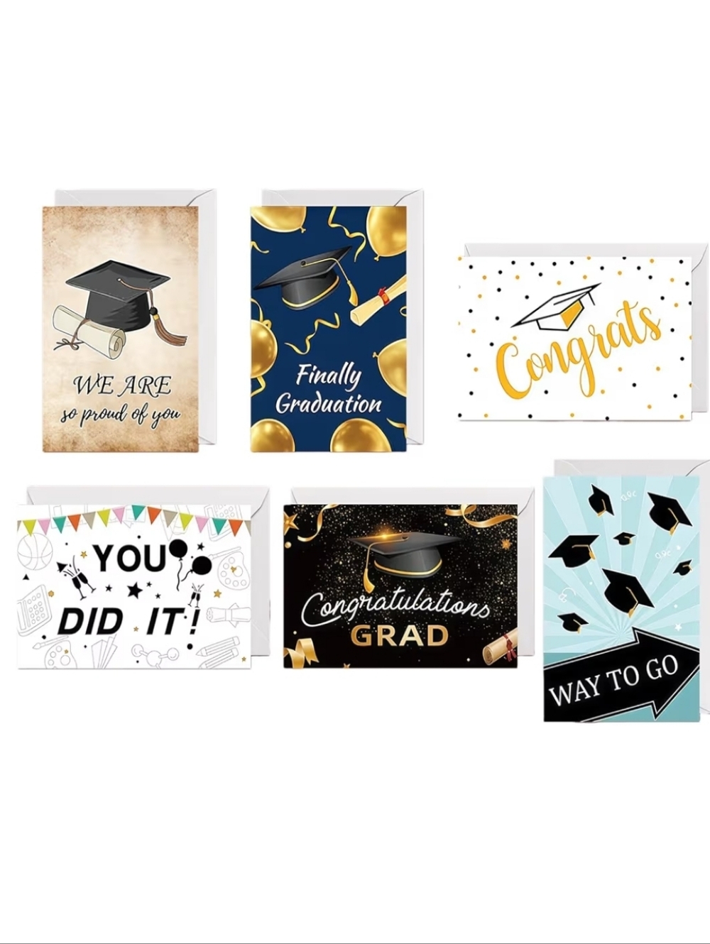 Graduation Greeting Cards 6Pc